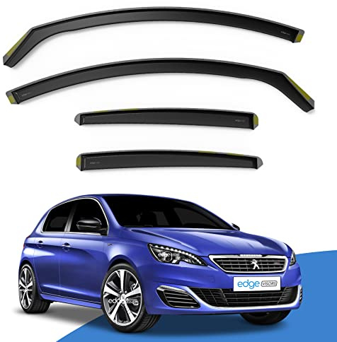 EdgeVisors Wind Deflectors for Peugeot MK2 Door Hatchback 5 Door Hatchback | 4pc Set, In-Channel Rain Guards & Accessories