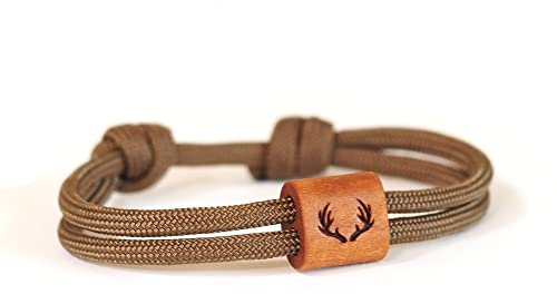 Holzarmband aus Segeltau, Bergsteiger, Surfer Armband, Holzschmuck, Geweih