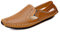 Mocasín Conducción de Cuero sin Cordones Perforado para Hombre Zapatos Barco Caminar Cómodos y Transpirables Zapatillas Planas al Aire Libre（Marrón,42/43 EU,43 Tallas de la Marca