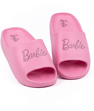 Barbie Sliders Donna | Sandali Ladies Pink Iconic Doll Logo | Beachwear Costumi da bagno Calzature estive Scarpe