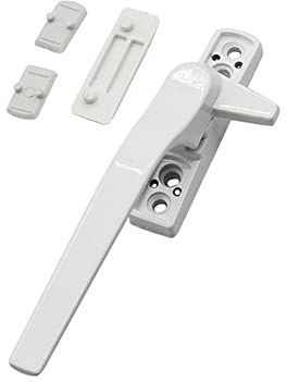 Fönsterhandtag, Lokatall ersättningsfönsterhandtag universal dubbel UPVC fönsterlåsningshandtag glasering aluminiumlegering fönsterhandtag barnsäkert hölje låshandtag vitt säkerhetshandtag (vänster)
