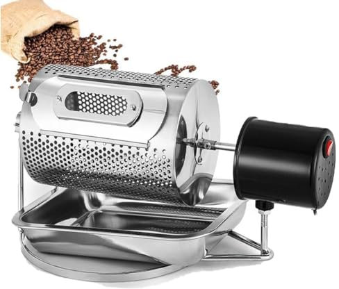 Torréfacteur électrique à rouleaux de grains de café de 250 g, torréfacteur de cuisson de noix de grains de café en acier inoxydable de 25 tr/min, torréfacteur électrique de type tambour de 40 W frire