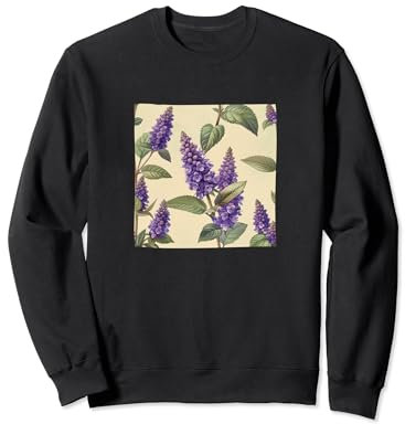 Anise Hyssop Flower Pattern Graphic Sweatshirt