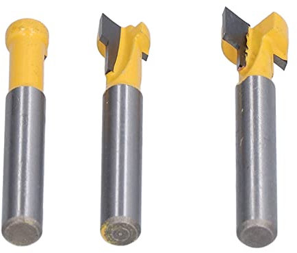 Juego de Fresas para Ranurar, Enrutadores con Ranura en T de Hoja de Aleación de para Carpintería, Vástago de 1/4 de Pulgada, para Hacer Ranuras para Cerraduras, Estantes,