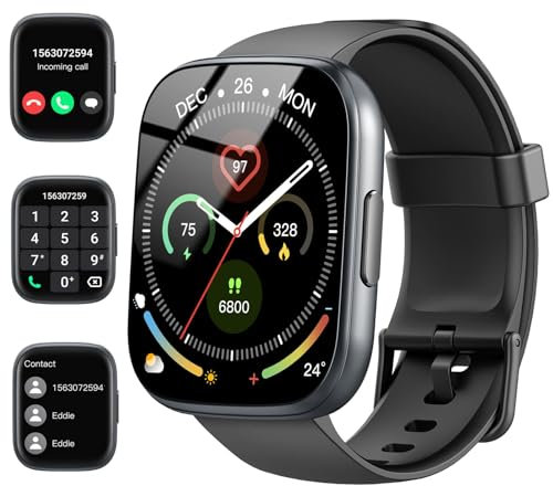 Smartwatch Herren Damen, 1,95HD Touch Fitnessuhr mit Telefonfunktion, 110+Sportmodi Smart Watch Fitness Tracker mit Pulsmesser Schlafmonitor Schrittzähler, IP68 Wasserdicht Sportuhr für iOS Android