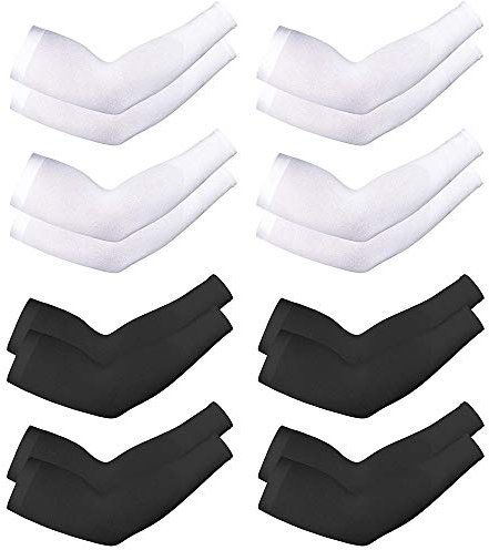 Lnfxkvva 8 paia di manicotti di raffreddamento per braccia, protezione solare, unisex, per guida all'aperto, jogging, golf, equitazione