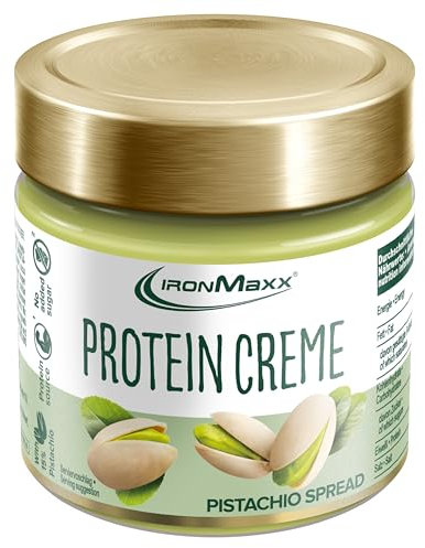 IronMaxx Crema de Proteína de Pistacho - 200g | Untable de Proteínas sin Azúcares | Textura Cremosa, Ideal para Batidos, Recetas Fitness y Diferentes Tipos de Dieta