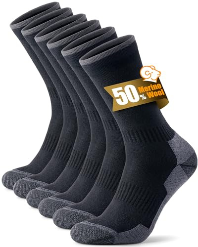 PULIOU Merino Wool Socks Men Women,Cushion Moisture Wicking Breathable Outdoor Multipack Hiking Trekking Walking Athletic Work thermal warm winter,3 pairs