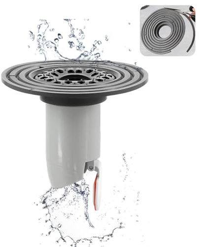 QruiLanTu Tappo per Scarico Doccia Anti-odore con Valvola Antiriflusso Magnetica, Cattura Capelli e Rondella a Diametro Variabile, Adatto per Scarichi, Fognature e Tubi con Diametri Interni da 3,8 cm