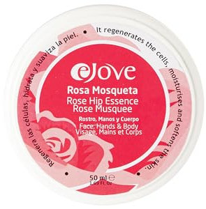 Ejove Crema Rosa Mosqueta Tarrina 50 ml | Crema viso e corpo con olio naturale | Rigenerante pelle per rughe cicatrici e smagliature | Trattamento idratante e anti-età per pelle luminosa