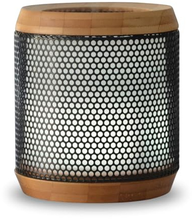 Zen’Arôme Diffuseur Huile Essentielle Elipsia – Diffuseur Ultrasonique Aromathérapie à Froid – Diffuseur Électrique Parfum Maison - Éclairage LED Multifonction – Matériaux Naturels Bambou et Métal