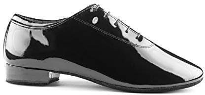 Portdance PD020 Premium - Zapatos de baile para hombre, color negro, ancho normal, 2 cm estándar, fabricado en Portugal, Negro , 38 EU