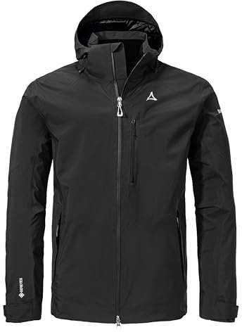 Schöffel Herren 2L Jacket Gaschurn M, Outdoorjacke mit wasserdichter, atmungsaktiver Membran, Winter Wanderjacke mit Unterarmbelüftung, Kapuze und Taschen, black, 56
