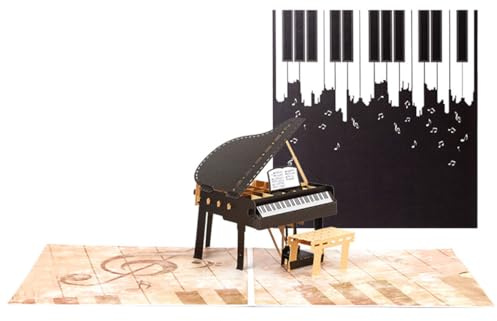 scicent Pop Up Card Piano 3D Card for All Occasions - Happy Birthday, Graduation, Congratulations, Retirement, Fathers Day - Musicians, Teacher & Student, Music Lovers - 22608