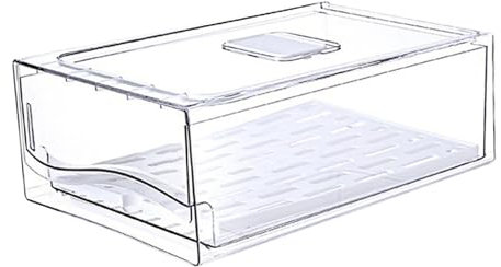 kowaku Organizadores para frigorífico, cajones de Almacenamiento, contenedores apilables para Organizador de frigorífico, cajones extraíbles, contenedores, L