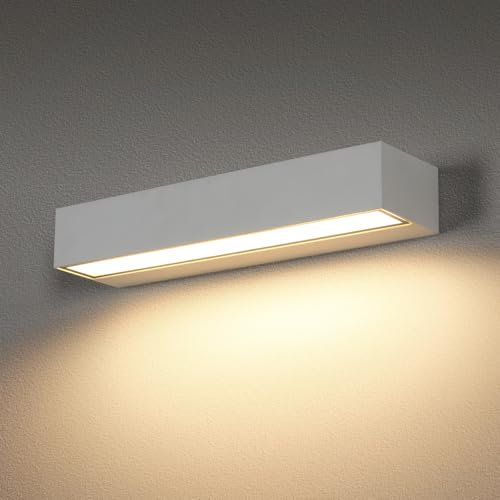 Riserva Applique da Parete Interno/Esterno, 16W Lampada da Parete Esterno Bianco, 3000K Bianco Caldo, Impermeabile IP65 per Corridoio Balcone Giardino Terrazzo
