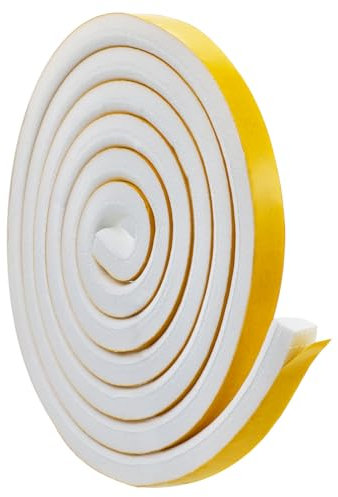 SHSMPXOY Nastro Autoadesivo in Schiuma Guarnizione Finestra Adesiva Isolamento Acustico Porta Striscia di Schiuma per Anti Freddo, Isolamento Acustico, Anti-Collisione (Bianco:12x12x2:1PCS)