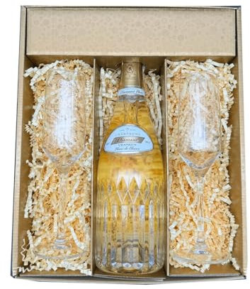 Coffret Or : Vranken – champagne –1 Blanc de blancs et 2 Flûtes « carr頻 – (1x75cl)