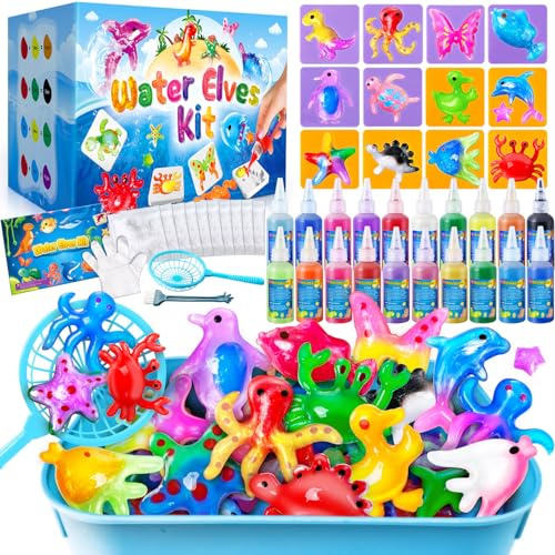 JOPSHEEN Magic Water Elf Kit - Aqua Fairy Water Pets with 20 Colours - DIY Squishy Maker Crafts Birthday Gifts for Boys and Girls