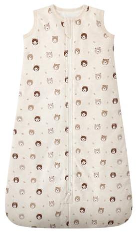 Owlivia Baby Sleep Sack Organic Cotton Sleeping Bag with- 2.5 TOG Sleeping Bag with 2-Way Zipper, Boys Girls Swaddle Transition Sleep Sack(2.5 TOG Mini Bear, 3-12 Months)