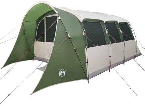 vidaXL Tienda Familiar con Techo Verde y 576 x 325 x 213 cm, Tienda de jardín para Camping Familiar, Estructura portátil Moderna, Materiales repelentes al Agua, protección UV
