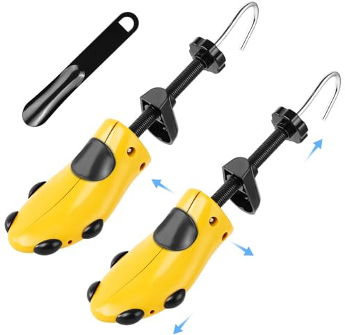 Alaoo Shoe Stretcher, 1 Pair Shoe Tree for Men Plastic & Metal Boot Stretcher with Shoes Horn Adjustable Shoes Widener for Bunions,UK7-11.5 (EU41-47)