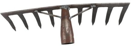 Toyvian Râteau à Labourer pour Gazon Outil Agricole De Jardin Extérieur Râteau à Déchiqueter Sol Foncé