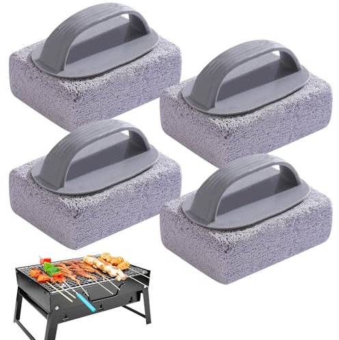 Fogcosy 4Pcs Pumice Stone for BBQ Grill Cleaner - Handheld Flat Top Griddle Brick Cleaner, Cleaning Pumice Stone for Stove, Grill Cleaning Stones for Clean Supplies Sink BBQ Bathroom Pool