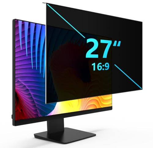 JEHOO Filtro de privacidad para monitor de 27 pulgadas, relación de aspecto 16:9, pantalla de privacidad para ordenador de 27 pulgadas, protector de pantalla de privacidad 6