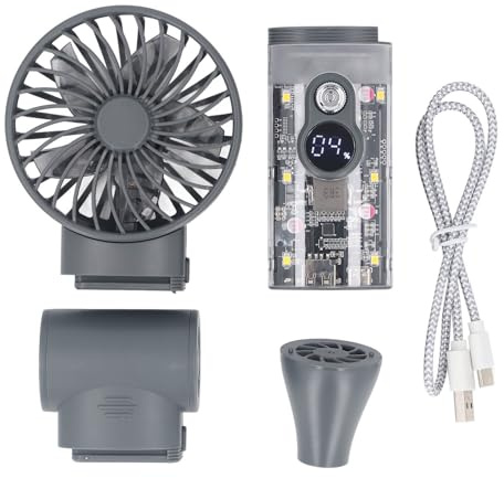 Ventilateur à Jet Puissant et Portable 2 en 1 avec Technologie pour Le Bureau, Les Sports de Plein air, Plastique 20 cm