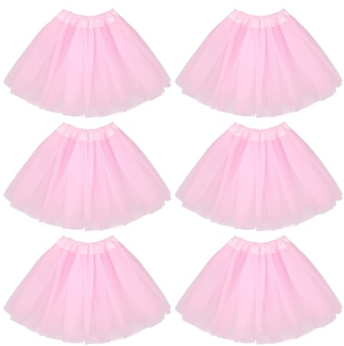 kilofly 6pc Pink Girls Ballet Tutu Kids Birthday Princess Party Favor Skirt Set