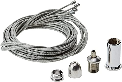 Jandei - Kit Sospensione Universale, 4 Cavi in ​​Acciaio da 1 Metro, con Accessori Inclusi (Viti, Tasselli, Rondelle), per Installazione di Pannelli LED e Altri Prodotti a Soffitto