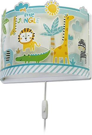 Dalber kinder Wandlampe, Kinderlampe Wandleuchte kinderzimmer tiere Dschungel My Little Jungle Löwen Elefanten Giraffen Krokodil, 76118, E27