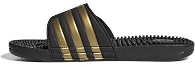 adidas Adilette Comfort Slides, Zuecos Unisex adulto, Core Black Gold Metallic Core Black, 46 EU