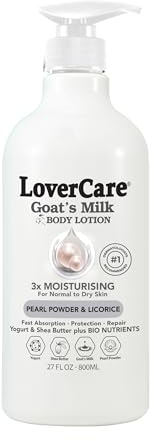 Lovercare Goat Milk Body Lotion for Dry Skin Pearl 27 fl oz (800ml) - Single…
