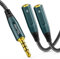 SOLMIMI Headset Audio Y Splitter Kabel 3,5mm TRRS 4-polig TRRS Klinke Stecker auf Zwei TRRS Buchsen (Audio+Mic) Stereo Splitter Adapter für Kopfhörer, Lautsprecher, Laptop, Smartphone, 30 cm
