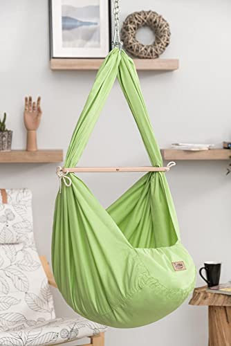 Baby Federwiegen Einschlafhilfe für ruhigen & erholsamen Schlaf in grün