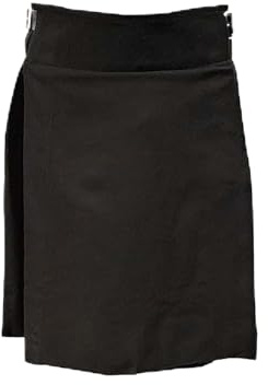 BRAW CLANS TARTANS Falda escocesa tradicional escocesa para hombre, 5 yardas, tartán (longitud: 61 cm), Negro, 56