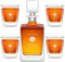 Maverton kit Caraffa con 4/6 bicchieri per whisky - Decanter con incisione personalizzata - da 810 ml per anniversario o nozze - Bottiglia da whisky in vetro - pensiero per coppia - Affetto