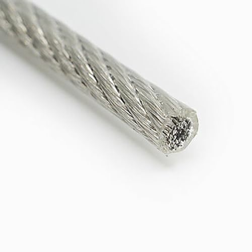 Cable de Acero Inoxidable de 10 Metros con Revestimiento de plástico de PVC de 1 mm, 1,2 mm, 1,5 mm, 2 m, 3 mm, 4 mm, 5 mm, 6 mm (Size : 5mm)