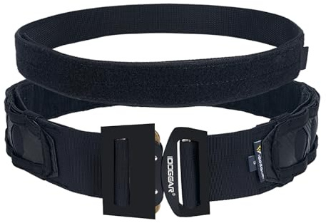 IDOGEAR Taktiskt Molle-bälte 2 tum snabbfrigörande stridsbälte med krok och 1,5 tum spänne inuti bältet
