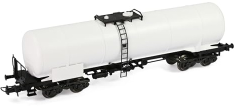 Evemodel Model Gauge H0 1:87 Tank Car Railway Train Oil Tank Truck with DC Metal Wheels (White)