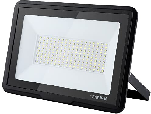 treoir Faretto LED da Esterno 150W, 15000LM Superright Faro Led Esterno, IP66 Impermeabile 3000K Bianco Caldo Faretti Led Esterno per Giardino, Garage, Cortile, Terrazza