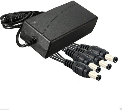 Alimentatore Stabilizzato Trasformatore 12V 10A 120W 4 Uscite Telecamere DVR Srisce Led Utilizzato per Spina di Alimentazione 12V Notebook Schermo TFT-LCD Radio, Nas, HD Esterno, Router, Hub, Switch