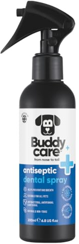 Buddycare Pet Antiseptic Dental Spray Suitable for all pets (200ml) Antiseptic Dog Breath Freshener Spray - Effective Dog Dental Care Solution for dog Smelly Breath Treatment