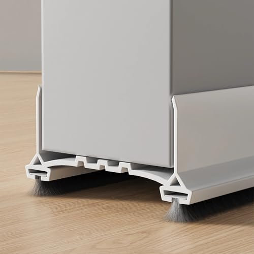 JINMEE Zugluftstopper Türdichtung 96cm, Verbesserte Zuschneidbare Türdichtung unter der Tür Türbodendichtung mit doppelseitigen Filzstreifen Windschutz und Kälteschutz, Weiß