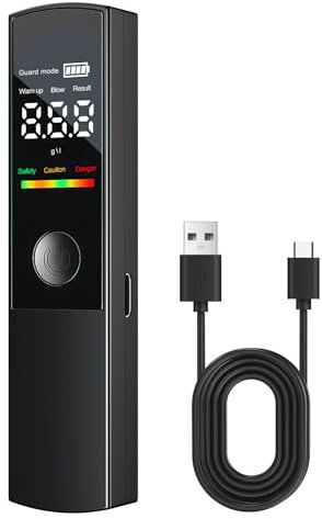 Alcohol Breathalyzer Tester UK Breathalysers UK Portable Digital LCD Screen Alcohol Test No Need Mouthpieces Breathalyser High Accuracy for Home Personal or Professional Testing Use(Black)