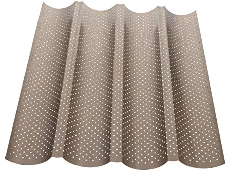 iplusmile Bandeja para Hornear Baguette de con Cuatro Ranuras Herramienta de Cocina para Pan Francés Resistente Altas para Panaderías y Uso Doméstico