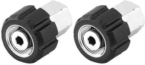 Snorvixre Limpiador de alta presión de acero inoxidable M22-14 mm rosca interior a 3/8 FNPT adaptador para limpiador de alta presión manguera de acero inoxidable pesado adaptador