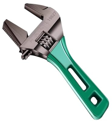 Short Wide Wrench - 8 Inches Short Shank Wrench, Adjustable Open-End Compact Design With Heavy Duty Torque | Washbasin Faucet Drain Pipe Repair Spanner Tool Home Workshop Plumbing Maintenance DIY Hand